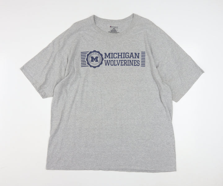 Champion Mens Grey Michigan Wolverines Graphic T-Shirt 2XL