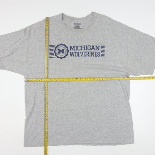 Champion Mens Grey Michigan Wolverines Graphic T-Shirt 2XL