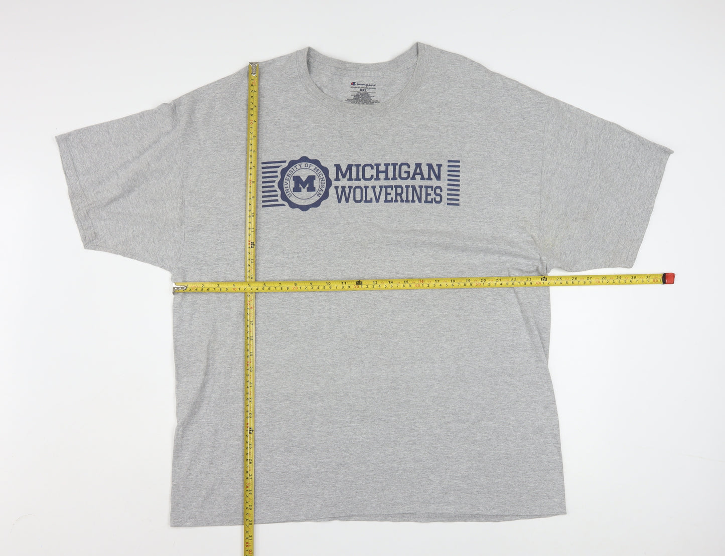 Champion Mens Grey Michigan Wolverines Graphic T-Shirt 2XL