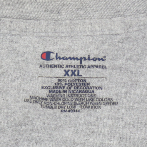 Champion Mens Grey Michigan Wolverines Graphic T-Shirt 2XL