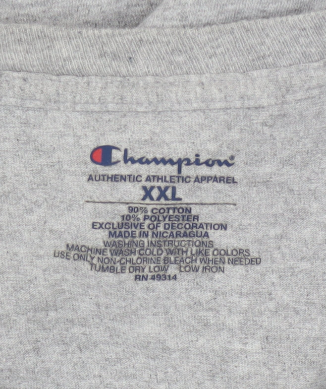 Champion Mens Grey Michigan Wolverines Graphic T-Shirt 2XL