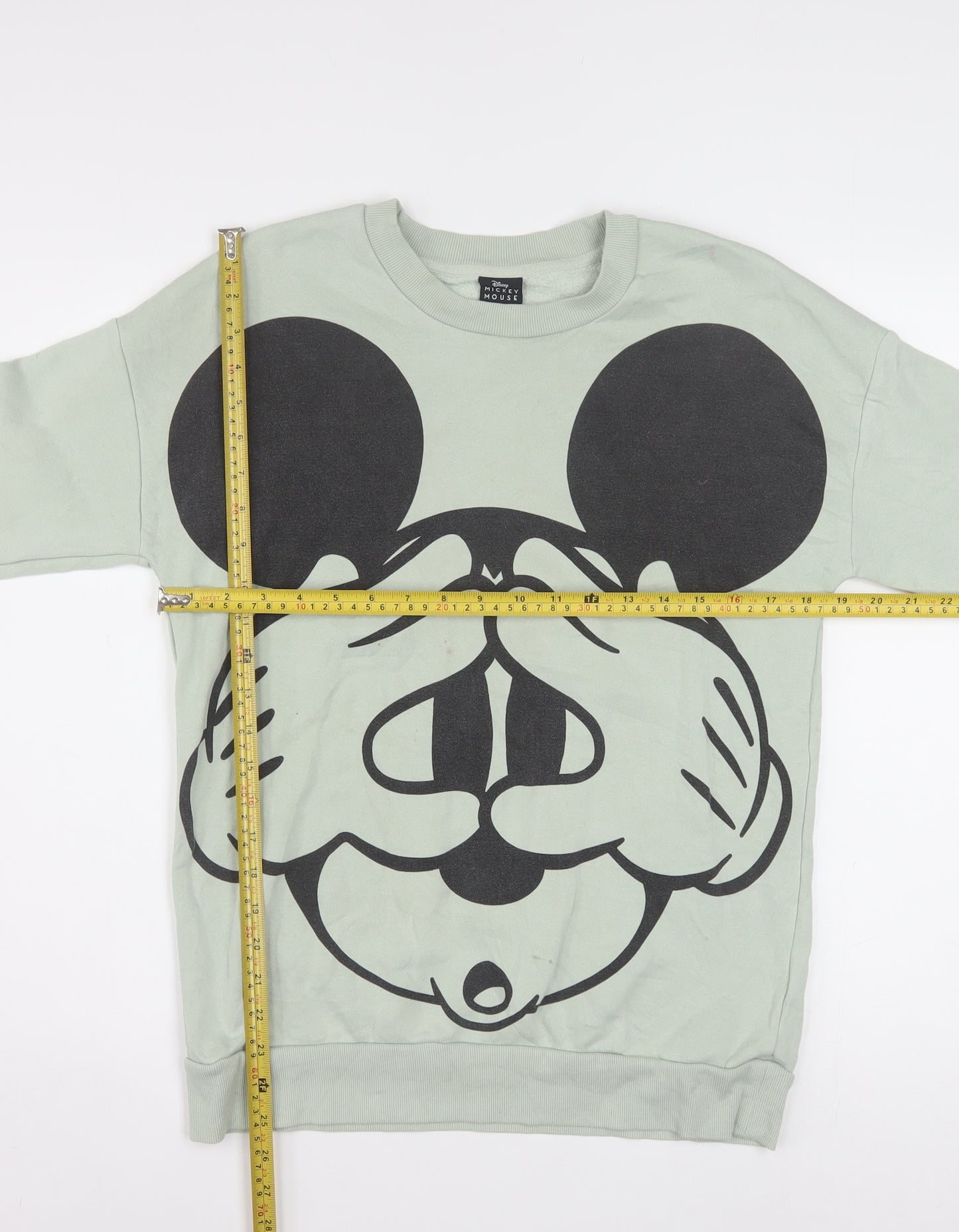 Disney Mickey Mouse Women’s Green Graphic Pullover Sweatshirt Size S