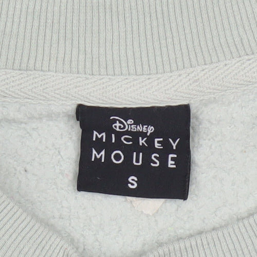 Disney Mickey Mouse Women’s Green Graphic Pullover Sweatshirt Size S