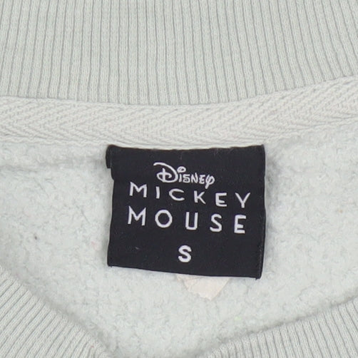 Disney Mickey Mouse Women’s Green Graphic Pullover Sweatshirt Size S