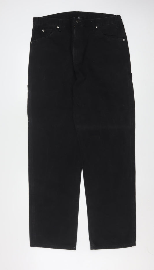 Dickies Men's Black 36x34 Carpenter Workwear Trousers