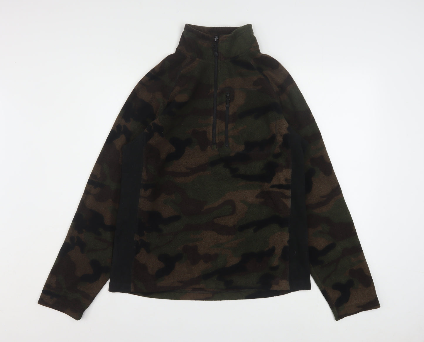 Starter Men's Brown Camouflage 1/4 Zip Fleece Pullover Sweatshirt Size S