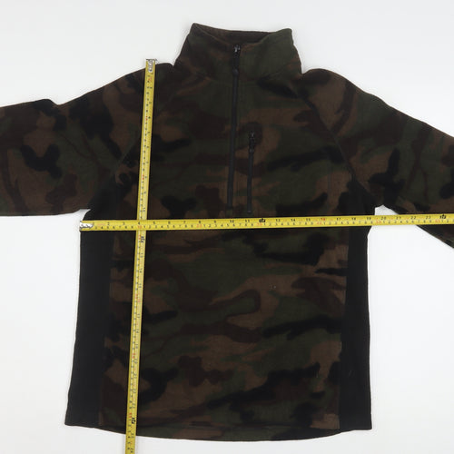 Starter Men's Brown Camouflage 1/4 Zip Fleece Pullover Sweatshirt Size S