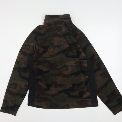 Starter Men's Brown Camouflage 1/4 Zip Fleece Pullover Sweatshirt Size S