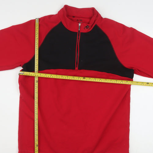 Adidas Mens Red Climawarm 1/2 Zip Fleece Sweatshirt M Golf Pullover