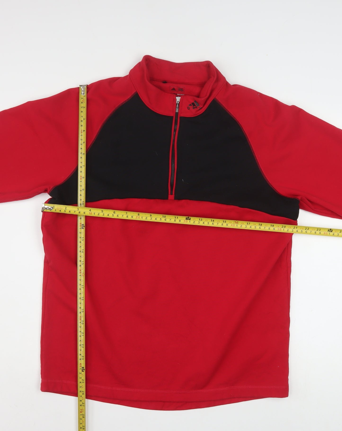 Adidas Mens Red Climawarm 1/2 Zip Fleece Sweatshirt M Golf Pullover