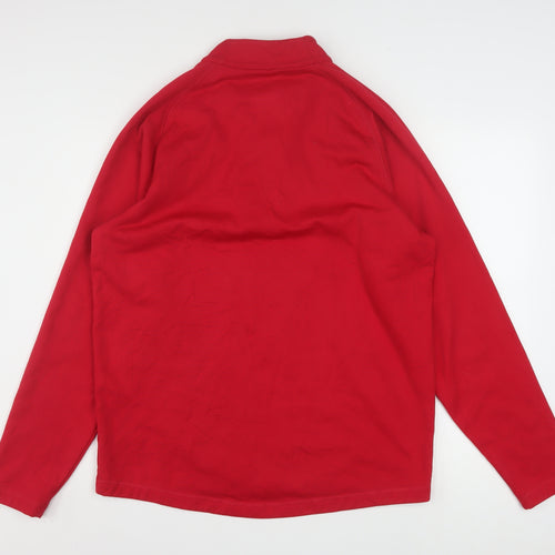 Adidas Mens Red Climawarm 1/2 Zip Fleece Sweatshirt M Golf Pullover