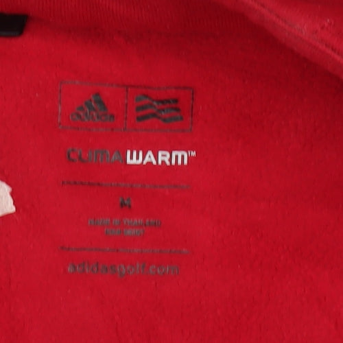 Adidas Mens Red Climawarm 1/2 Zip Fleece Sweatshirt M Golf Pullover