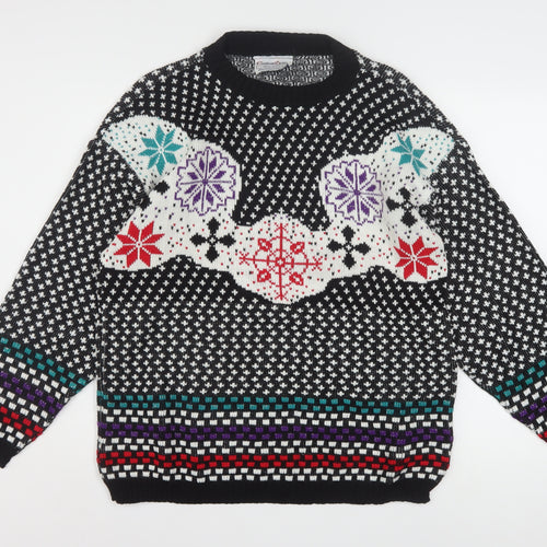 Custom Design Women's Multicoloured Fair Isle Acrylic Jumper Size 2