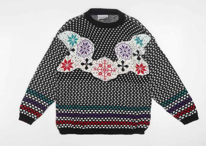 Custom Design Women's Multicoloured Fair Isle Acrylic Jumper Size 2
