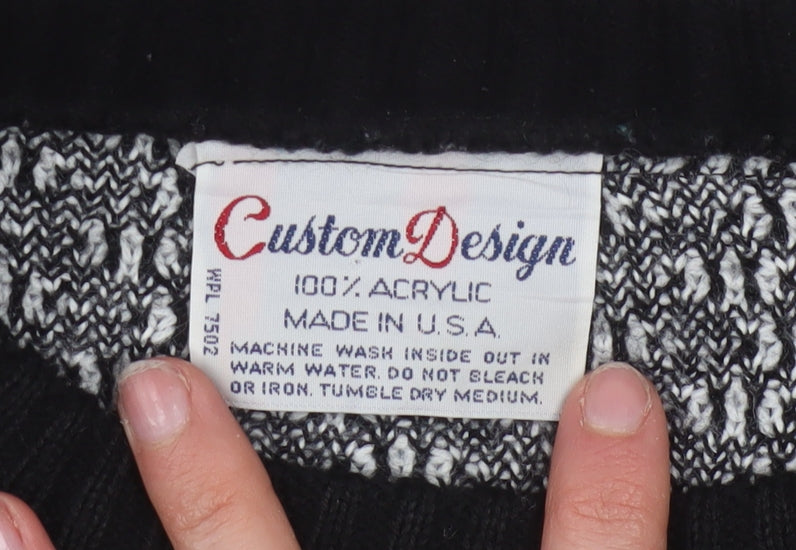 Custom Design Women's Multicoloured Fair Isle Acrylic Jumper Size 2