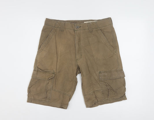Wrangler Men's Brown Cargo Shorts Size 32 Relaxed Fit Cotton