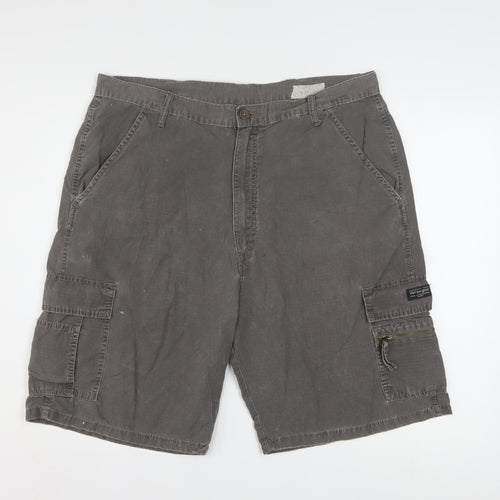 Wrangler Men's Grey Cargo Shorts Size 36 Cotton Casual Workwear