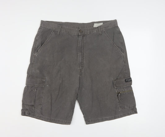 Wrangler Men's Grey Cargo Shorts Size 36 Cotton Casual Workwear