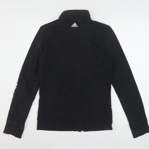 Adidas Womens Black Full Zip Sweatshirt Size S Cotton Blend