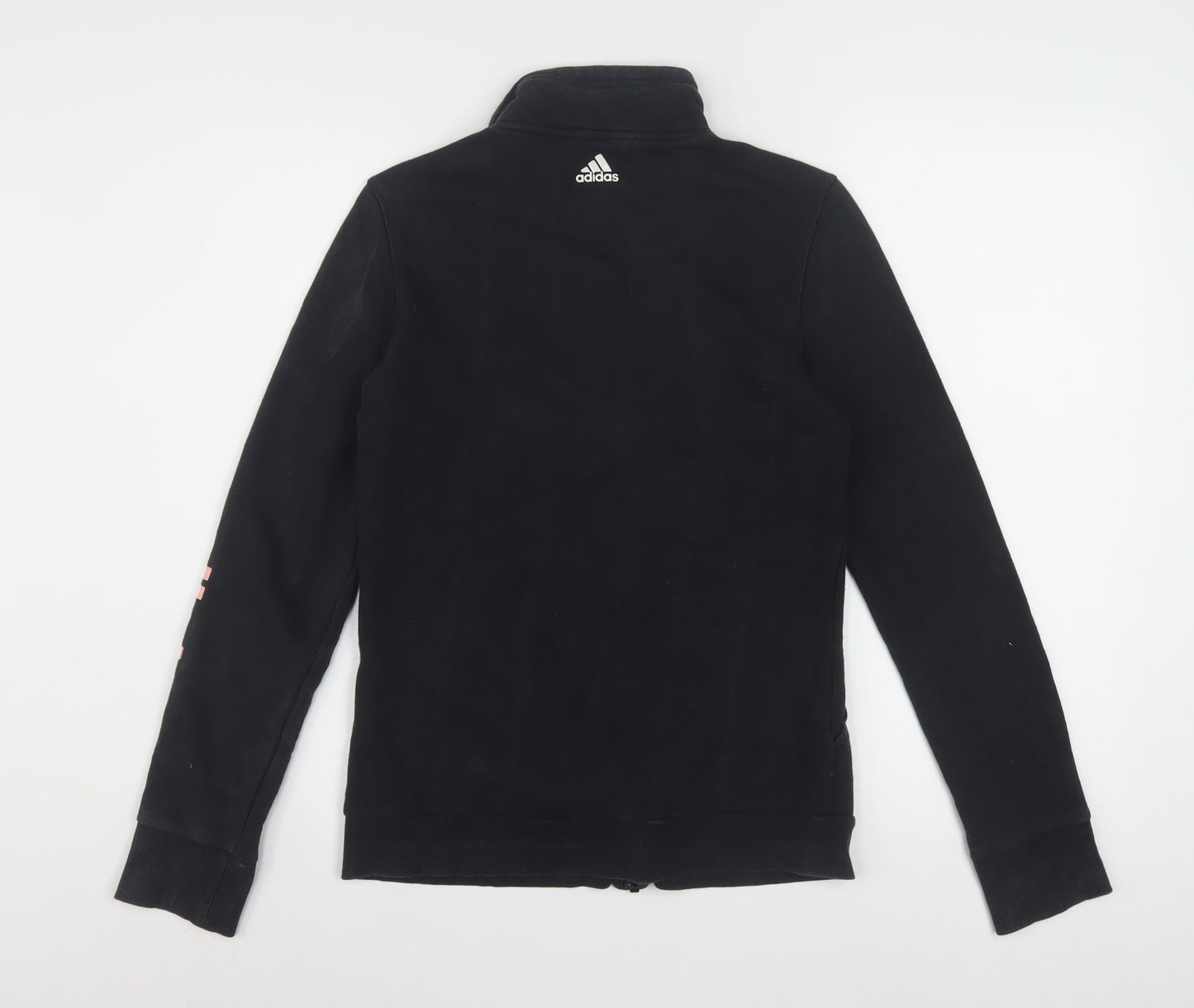 Adidas Womens Black Full Zip Sweatshirt Size S Cotton Blend