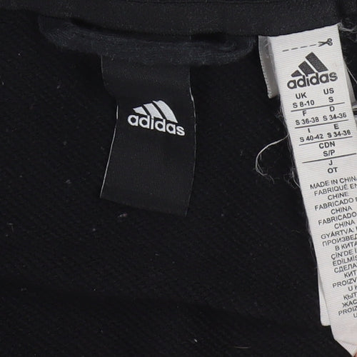 Adidas Womens Black Full Zip Sweatshirt Size S Cotton Blend