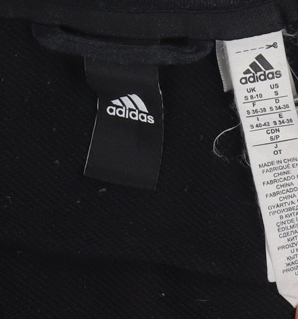 Adidas Womens Black Full Zip Sweatshirt Size S Cotton Blend