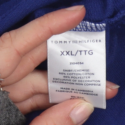 Tommy Hilfiger Women's Blue Long Sleeve Pyjama Top 2XL