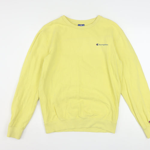 Champion Men’s Yellow Crew Neck Cotton Sweatshirt Size S