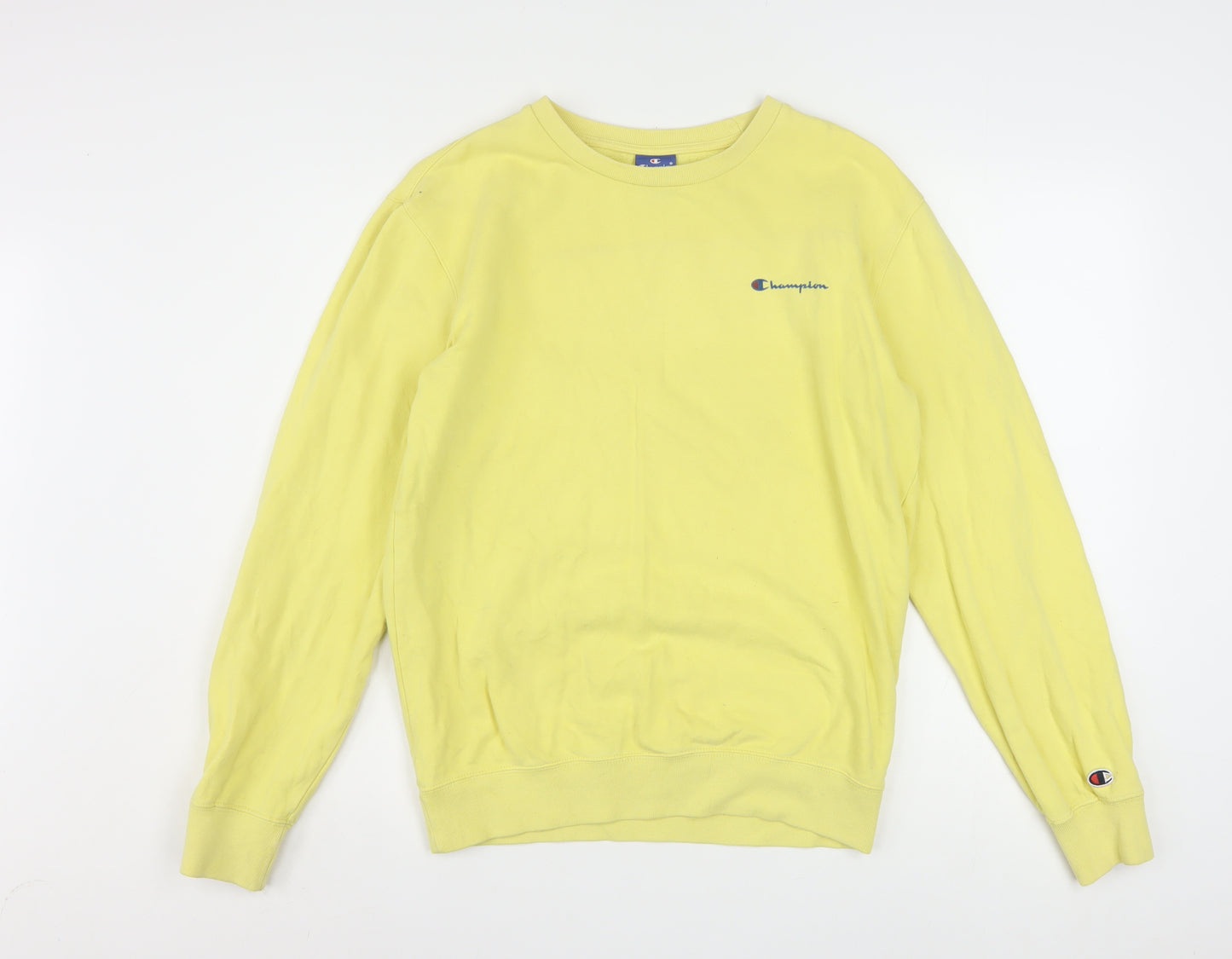 Champion Men’s Yellow Crew Neck Cotton Sweatshirt Size S