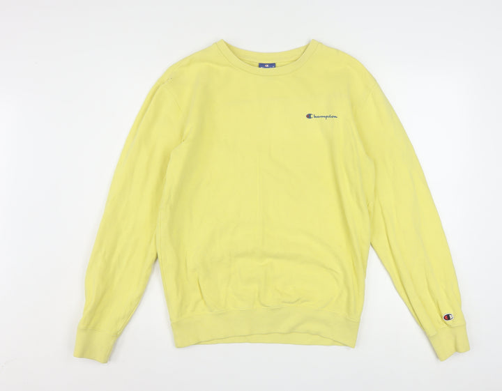 Champion Men’s Yellow Crew Neck Cotton Sweatshirt Size S