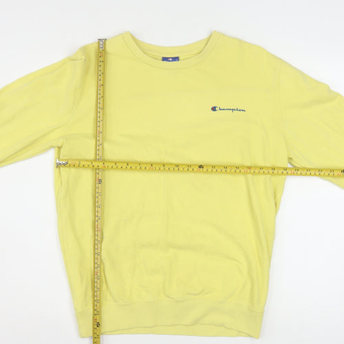 Champion Men’s Yellow Crew Neck Cotton Sweatshirt Size S