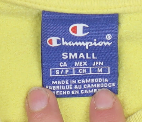 Champion Men’s Yellow Crew Neck Cotton Sweatshirt Size S