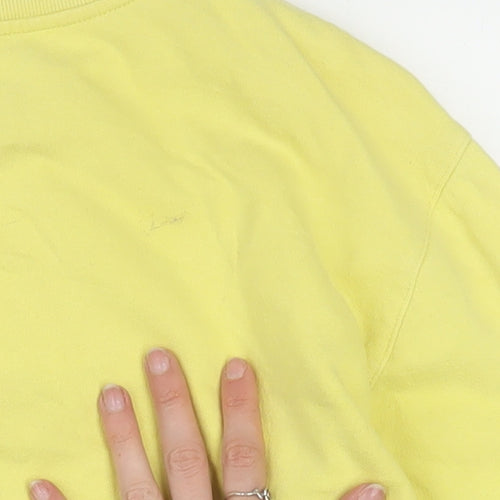 Champion Men’s Yellow Crew Neck Cotton Sweatshirt Size S