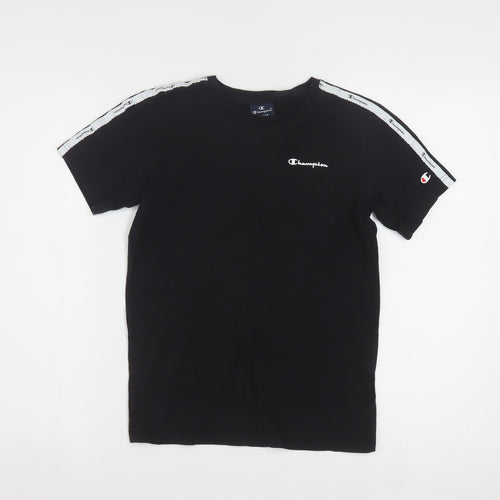 Champion Boys Black Logo Short Sleeve T-Shirt 11-12 Years