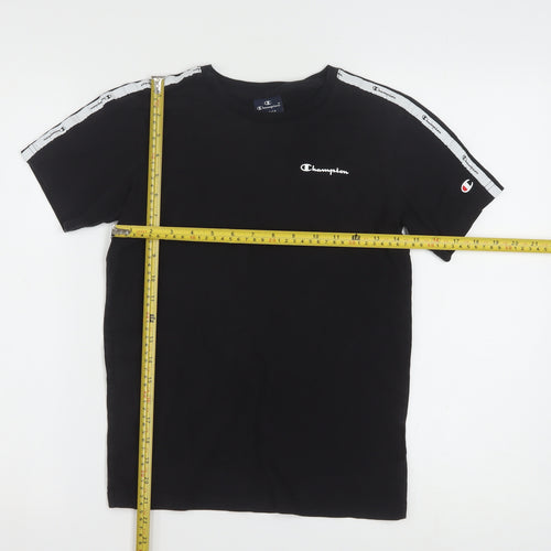 Champion Boys Black Logo Short Sleeve T-Shirt 11-12 Years