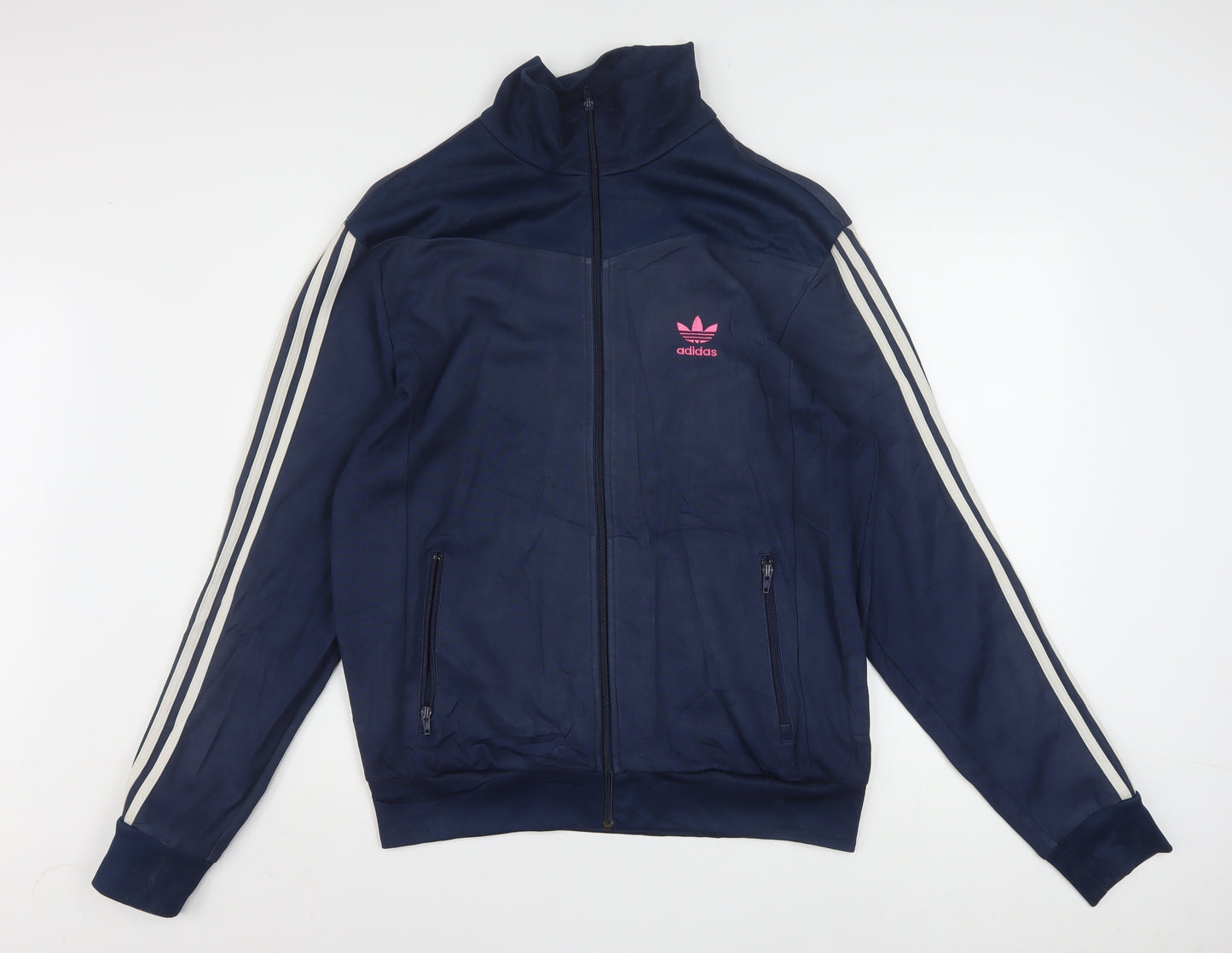 Adidas Men's Blue XL Track Jacket Full Zip Cotton Blend Sportswear