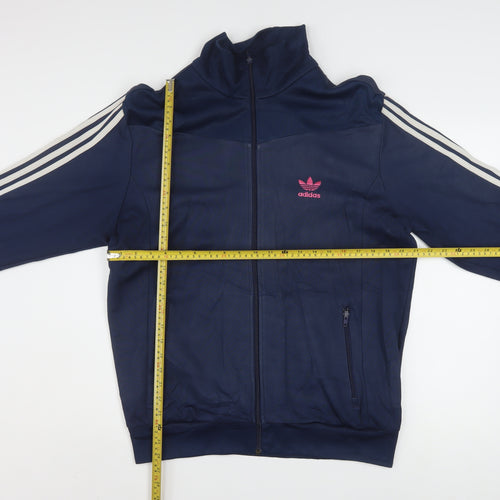 Adidas Men's Blue XL Track Jacket Full Zip Cotton Blend Sportswear