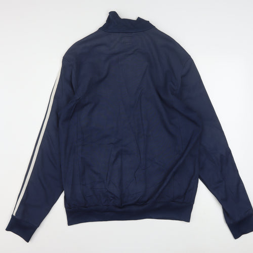 Adidas Men's Blue XL Track Jacket Full Zip Cotton Blend Sportswear