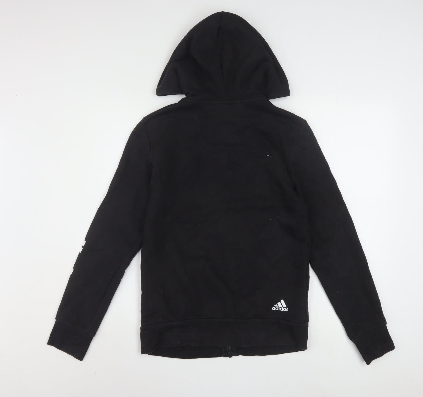 Adidas Womens Black Full Zip Hoodie Size M 12-14 Cotton Blend