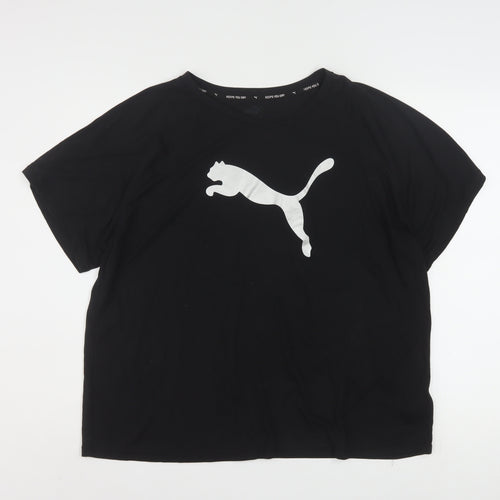 Puma Womens Black XL Relaxed Fit Sports T-Shirt