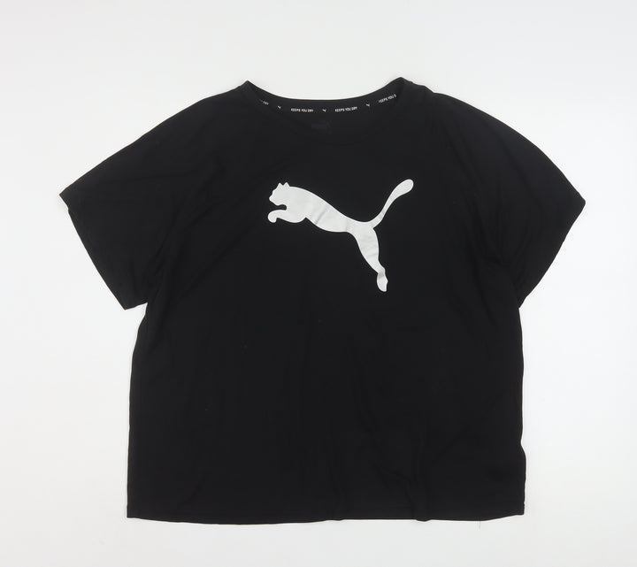 Puma Womens Black XL Relaxed Fit Sports T-Shirt