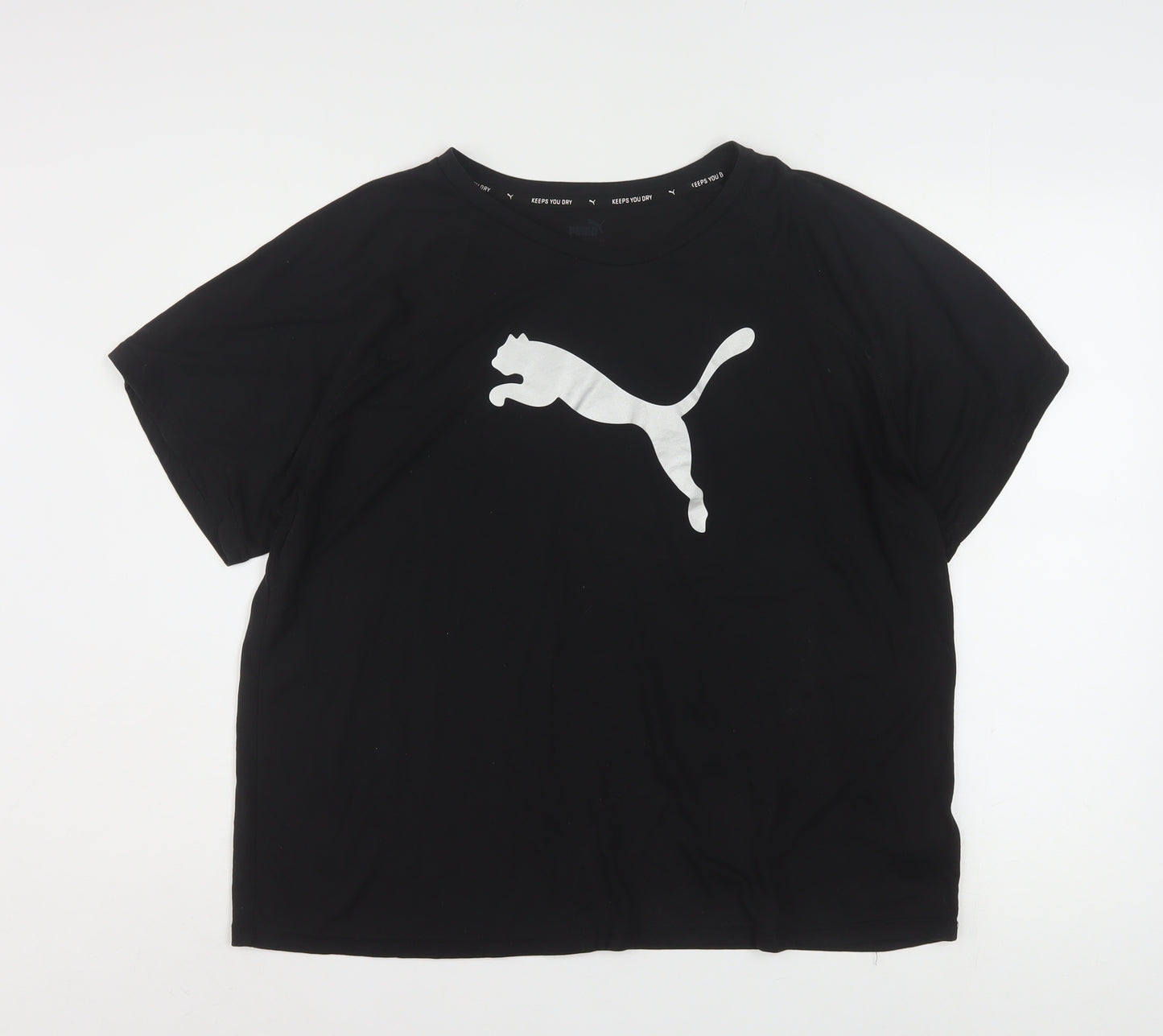 Puma Womens Black XL Relaxed Fit Sports T-Shirt