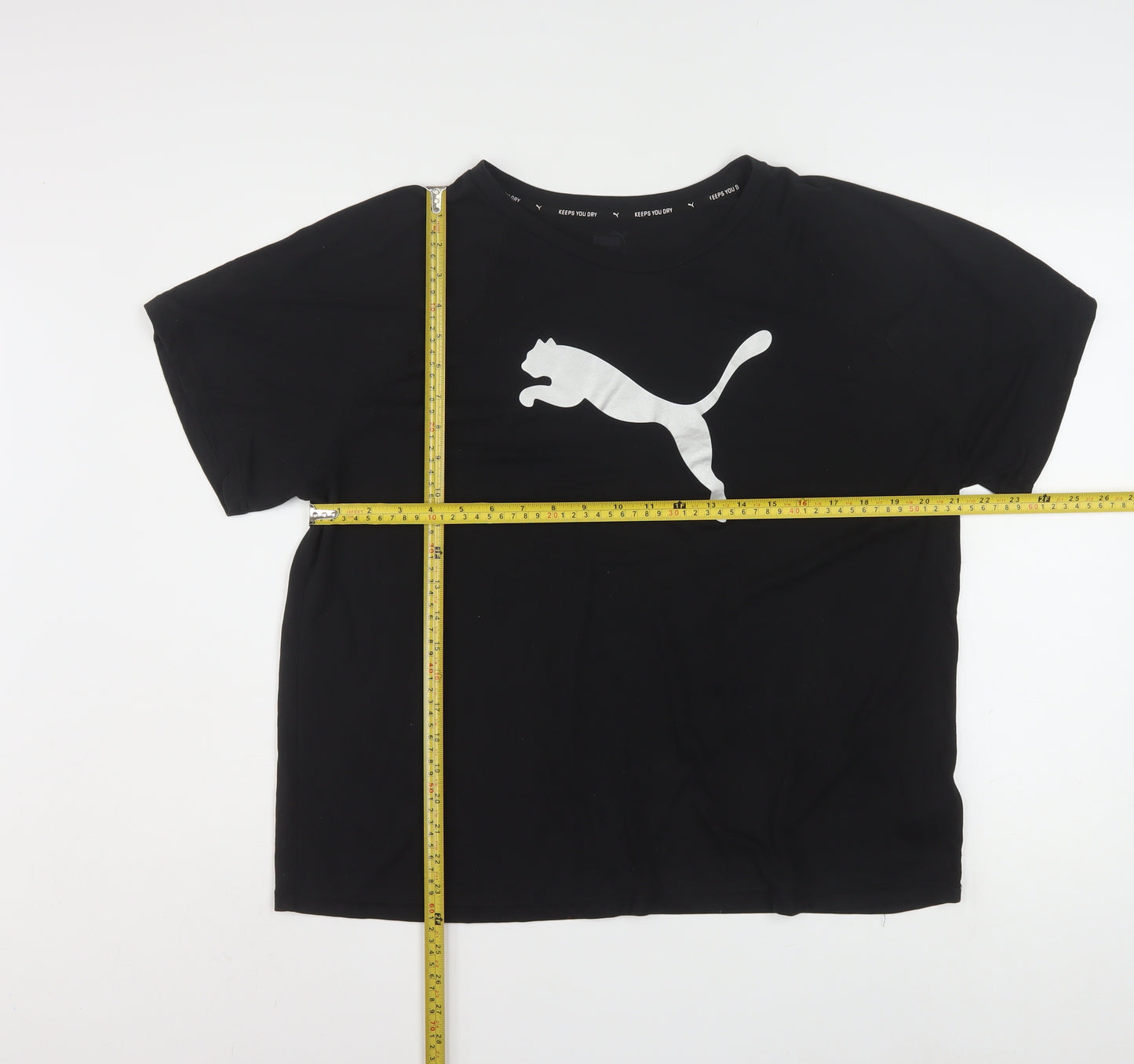 Puma Womens Black XL Relaxed Fit Sports T-Shirt