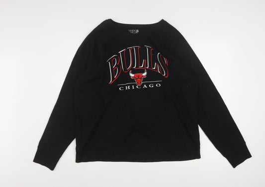 Time and Tru Women Black Chicago Bulls Sweatshirt Size 20 XXL Pullover