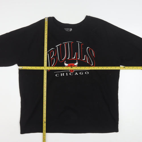 Time and Tru Women Black Chicago Bulls Sweatshirt Size 20 XXL Pullover