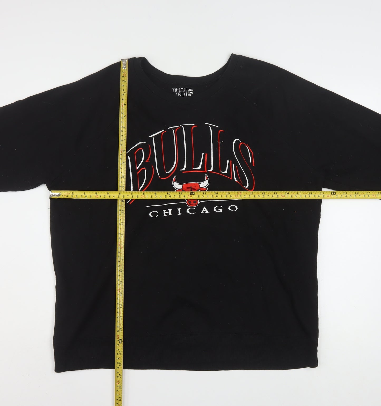 Time and Tru Women Black Chicago Bulls Sweatshirt Size 20 XXL Pullover