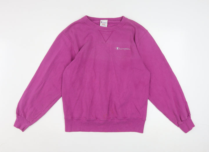 Champion Womens Purple Crew Neck Pullover Sweatshirt Size M