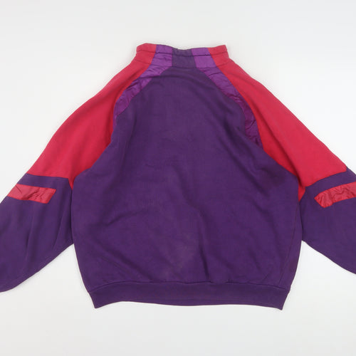 Nike Women's Purple & Red 1/4 Zip Just Do It Sweatshirt M Vintage