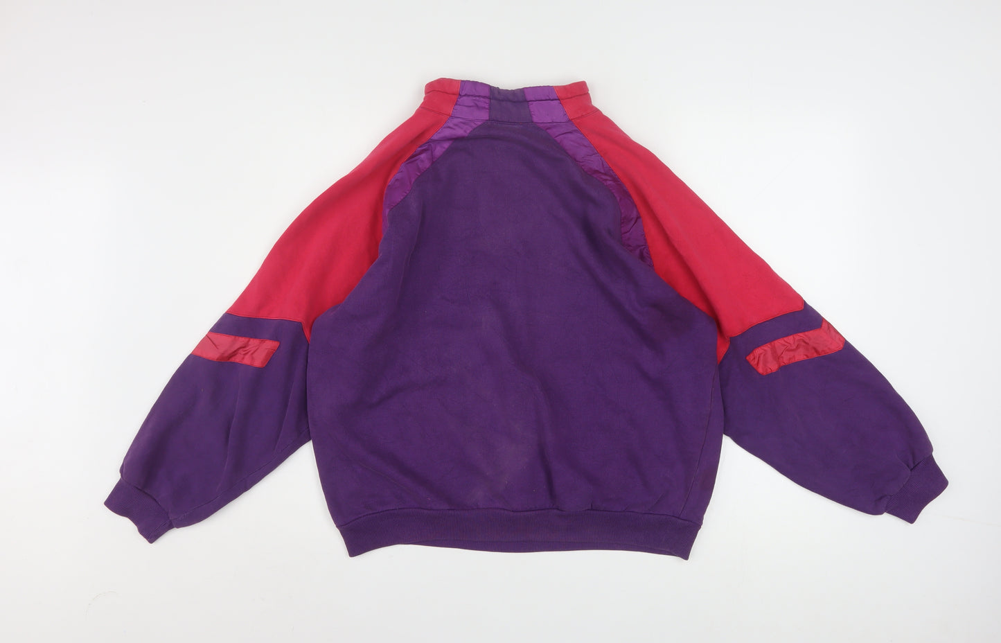 Nike Women's Purple & Red 1/4 Zip Just Do It Sweatshirt M Vintage