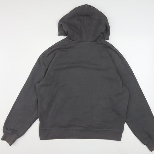 Dickies Men Grey Pullover Hoodie Large Fleece Logo Sweatshirt